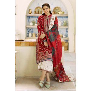Embroidered Lawn 3pc with Silk Printed Chiffon Dupatta - GA1890