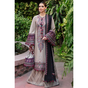 Luxury Embroidered Lawn 3pc with Embroidered Chiffon Dupatta- GA1820