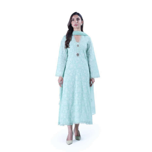 Embroidered Lawn 3pc with Embroidered Chiffon Dupatta- GA1995