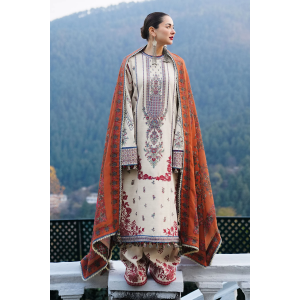 3PC Embroidered Lawn Suit with Printed Chiffon Dupatta -GA2010