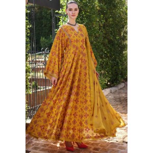 Embroidered Lawn 3pc with Embroidered Crinkle Chiffon Dupatta - GA1833