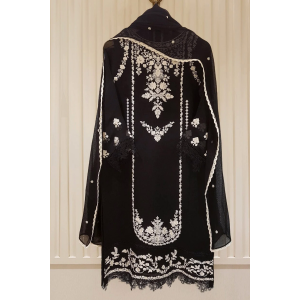 Heavy Embroidered  with Embroidered Organza dupatta-Ga1680