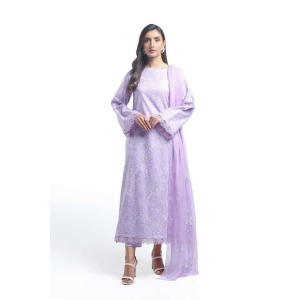 Embroidered Lawn 3pc with Embroidered Chiffon Dupatta- GA1996