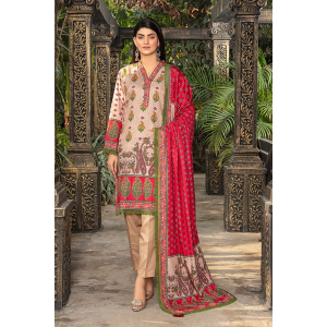 Mahtab Printed Slub Linen 3pc-GA1932