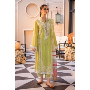 Crimson Heavy Embroidered 3pc with Slub net Printed Dupata -Ga1632