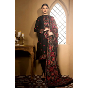 3PC Embroidered Dhanak Suit with Heavy Embroidered Shawal -GA102139
