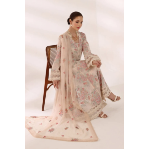 Embroidered Lawn 3pc with Embroidered Chiffon Dupatta- GA1991