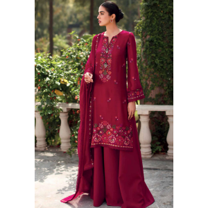 3PC Embroidered Lawn Suit with pure chiffon Dupatta -GA102123