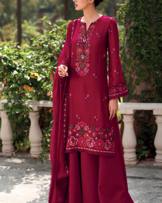 3PC Embroidered Lawn Suit with pure chiffon Dupatta -GA102123 3PC Embroidered Lawn Suit with pure chiffon Dupatta -GA102123