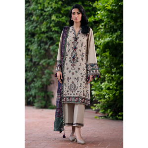 Embroidered Dhanak 3pc with Whool Shawal- GA1973