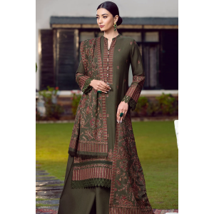 3PC Embroidered Dhanak Suit with Heavy Embroidered Shawal -GA102169