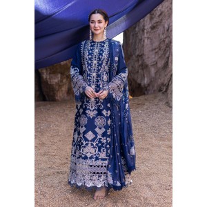 Luxury Embroidered Lawn 3pc with Embroidered Slub Net Dupatta - GA1831