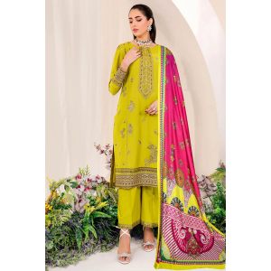 Batik 3PC Embroidered Dhanak with Printed Whool Shawl - GA1753