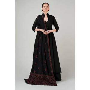 3PC Dhanak Suit with Heavy Embroidered Shawal -GA1978