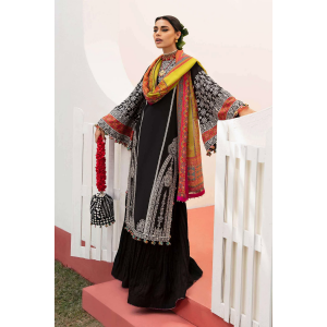 3PC Embroidered Lawn Suit with Printed Silk Dupatta -GA2008