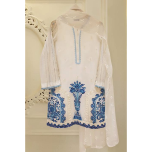 Heavy Embroidered 3pc with  organza dupatta-GA10168