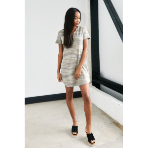 Z Supply Camo Split Neck Dress