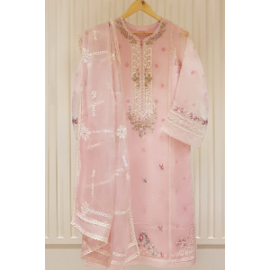 Heavy Embroidered  with Embroidered Organza dupatta-Ga1747
