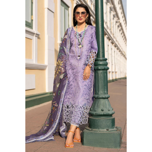 Embroidered Lawn 3pc with Chiffon dupatta-GA1707