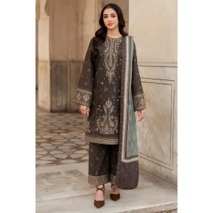 Baroque 3PC Embroidered Lawn Suit with Printed Chiffon Dupatta -GA2047