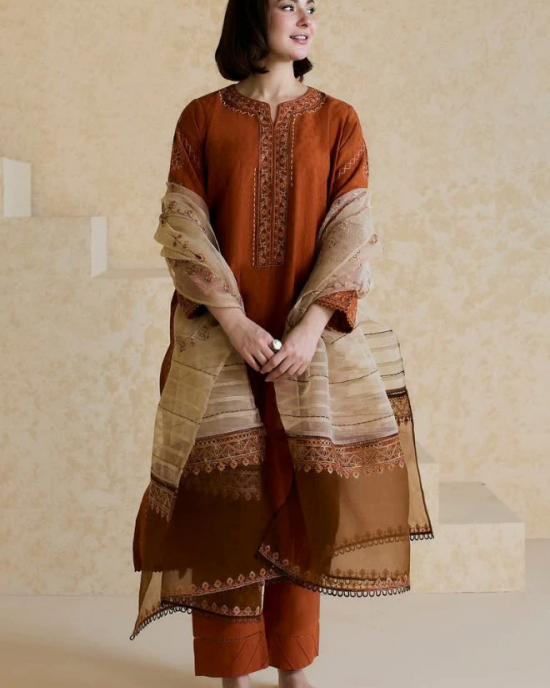 3PC Embroidered Lawn Suit with Embroidered chiffon Dupatta -GA2043 3PC Embroidered Lawn Suit with Embroidered chiffon Dupatta -GA2043