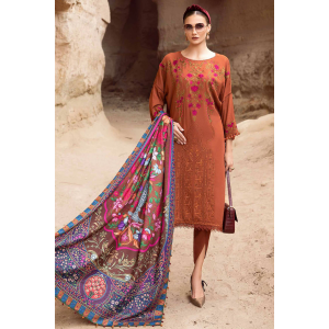Embroidered Dhanak 3pc with Whool Shawal- GA1976