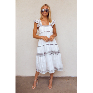Moxy Short Sleeve Tiered Midi Dress