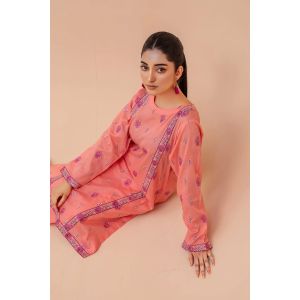Original Peach Embroidered Lawn 2pc - ZJ055