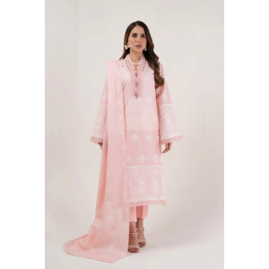 Embroidered Lawn 3pc with Embroidered Chiffon Dupatta- GA1993