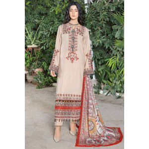 Dilaara Luxury Embroidered Dhanak 3pc With Printed Whool Shawal-GA1944