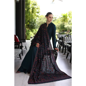 3PC Dhanak Suit with Heavy Embroidered Shawal -GA1983