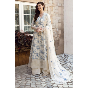 Embroidered Lawn 3pc with Embroidered Chiffon Dupatta- GA1997
