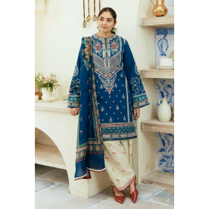 Embroidered Lawn 3pc with Silk Printed Chiffon Dupatta - GA1889