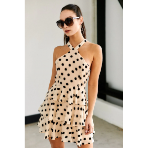 Lana Polka Dot Halter Cocktail Dress