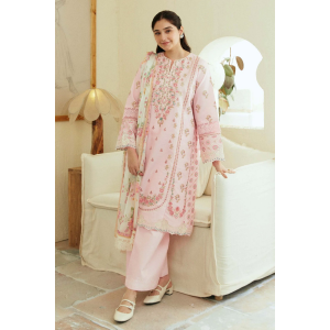 Embroidered Lawn 3pc with Silk Printed Chiffon Dupatta - GA1886