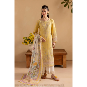 Batik 3PC Lawn Embroidered Shirt with Embroidered Organza Dupatta- GA2038