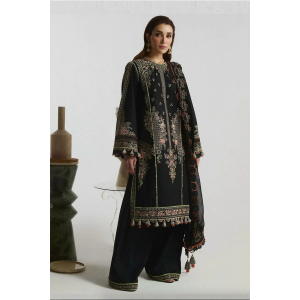 3PC Embroidered Lawn Suit with Printed Chiffon Dupatta -GA2001