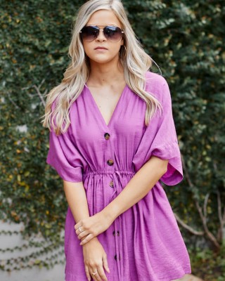 Arlo Button Down Cinch Waist Dress