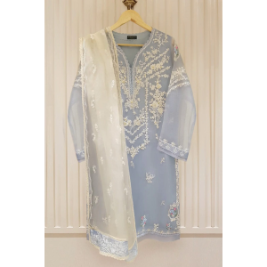 Heavy Embroidered  with Hand Work  organza dupatta-GA1624