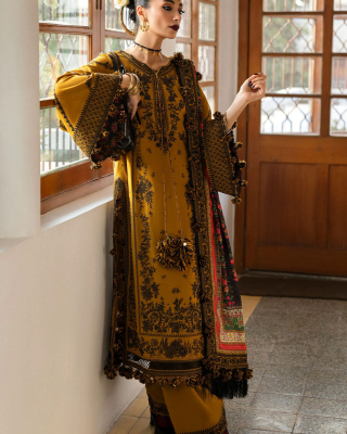 3PC Embroidered Lawn Suit with Printed Chiffon Dupatta -GA2009