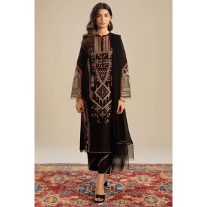 Embroidered Lawn 3pc with Chiffon Dupatta- GA1899