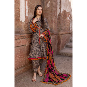 3PC Printed Lawn Suit with Printed Chiffon Dupatta -GA2046
