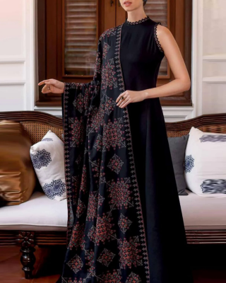 3PC Dhanak with Embroidered Shawl - GA1788