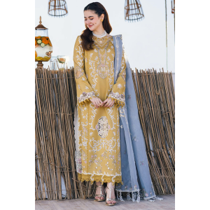 Embroidered Lawn 3pc with Embroidered Slub Net dupatta-GA1894