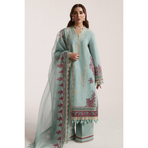 3PC Embroidered Lawn Suit with Embroidered Orgazna Dupatta -GA2027