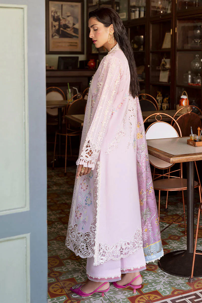 Embroidered Lawn 3pc with Embroidered Chiffon dupatta-GA1721