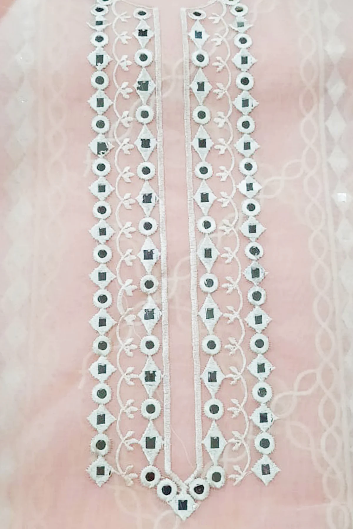 Heavy Embroidered with Mirror Work organza dupatta-GA1018 Heavy Embroidered with Mirror Work organza dupatta-GA1018