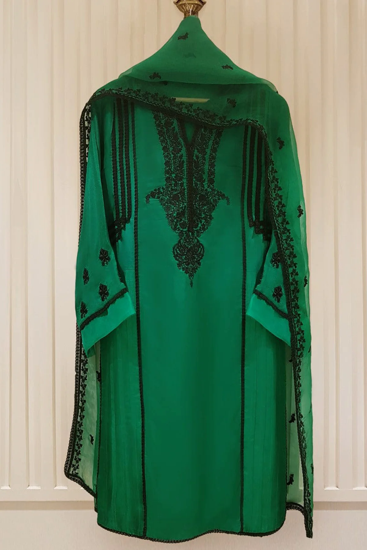 Heavy Embroidered  with Embroidered Organza dupatta-Ga1679