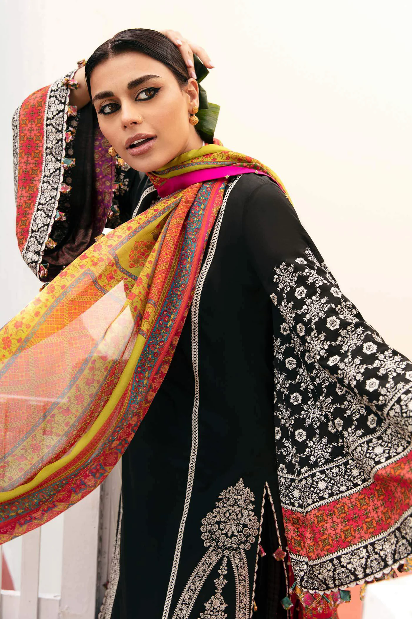 3PC Embroidered Lawn Suit with Printed Silk Dupatta -GA2008 3PC Embroidered Lawn Suit with Printed Silk Dupatta -GA2008