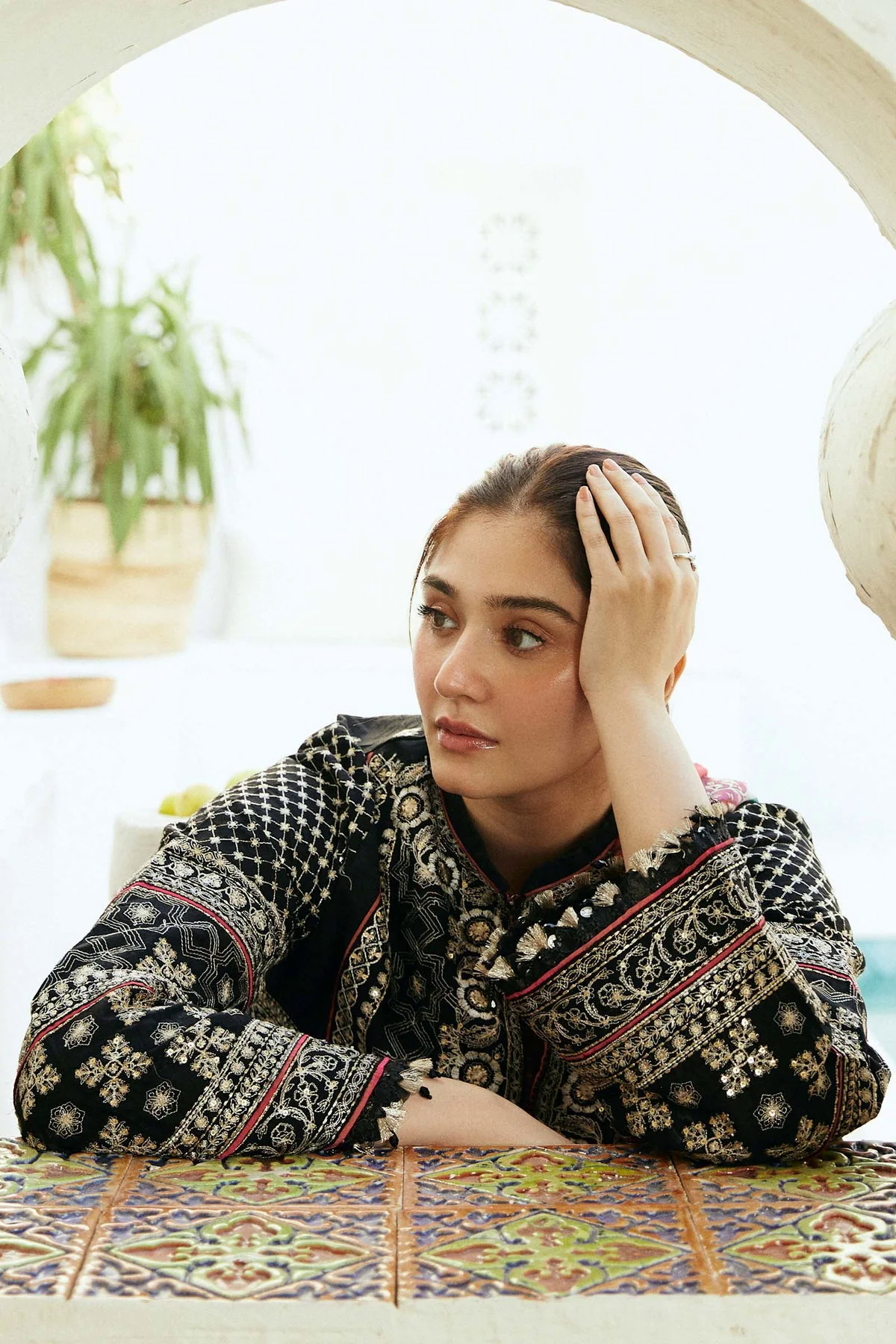 Embroidered Lawn 3pc with Silk Printed Chiffon Dupatta - GA1883